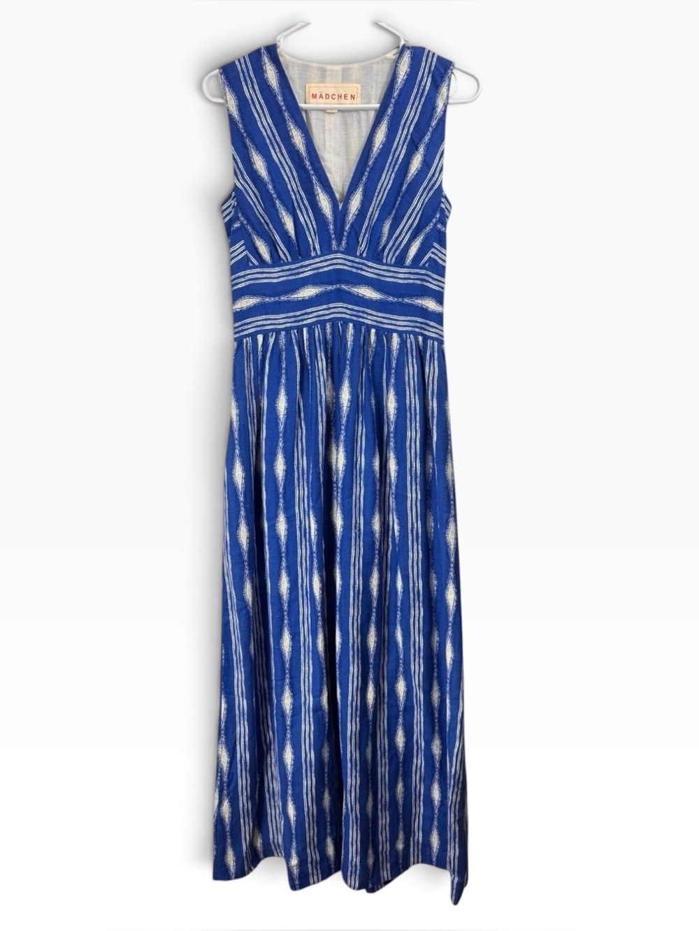 Anthropologie Madchen Size 2 Skywriter Blue Maxi Dress In Ikat